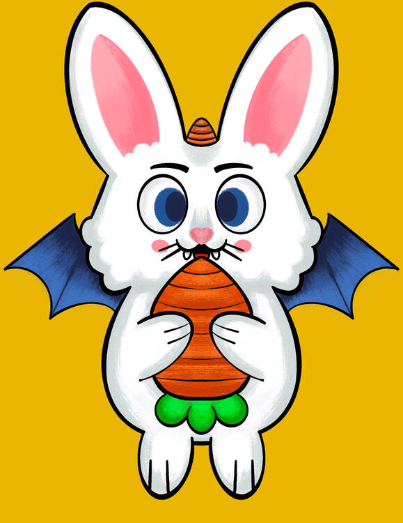 Vampire bunny illustration